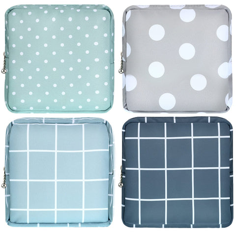 4 Pieces Sanitary Napkin Storage Bag Menstrual Pad Bag Nursing Pad Holder Portable Menstrual Period Sanitary Pouch Zipper Tampon