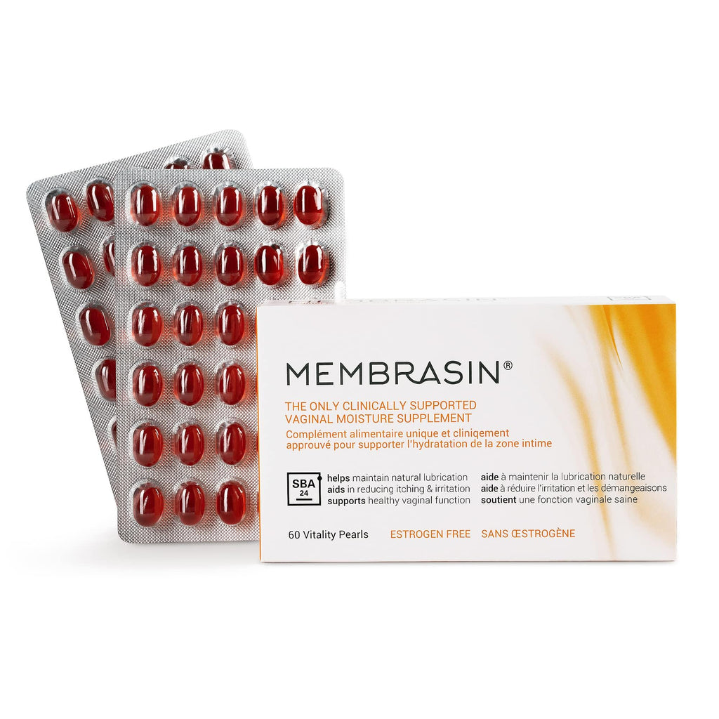 Membrasin Vitality Pearls | 60 Pills | Natural Feminine Hydration for Menopause Support & Lasting Comfort | Estrogen-Free Daily 