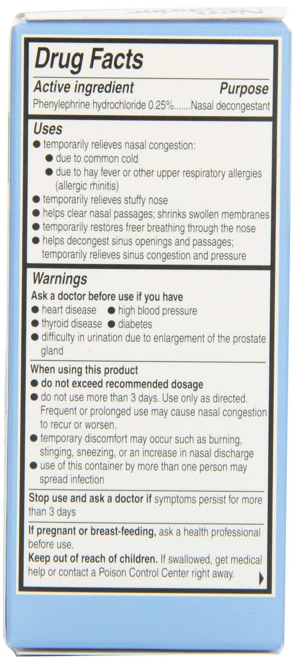 Neo-Synephrine Nasal Spray, Mild Formula, 0.5 Ounce Bottle