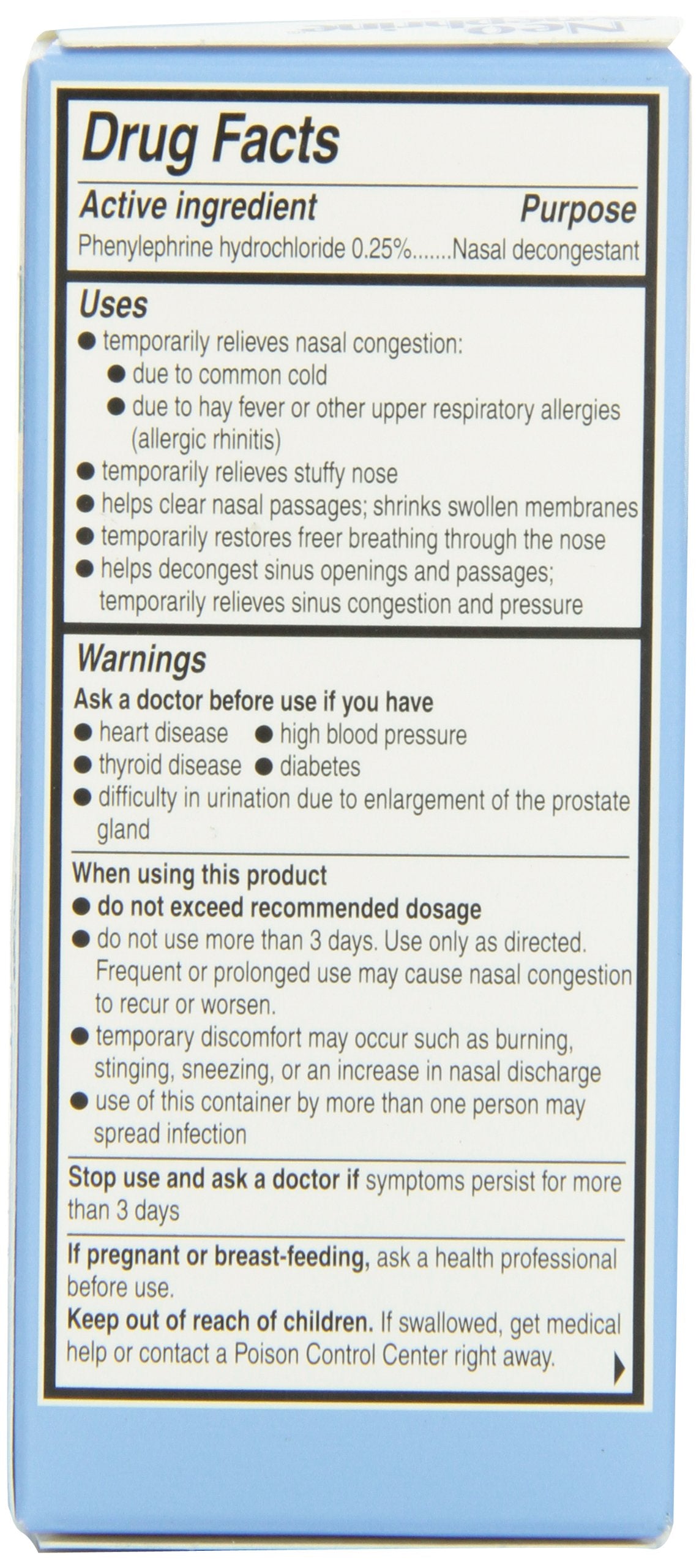 Neo-Synephrine Nasal Spray, Mild Formula, 0.5 Ounce Bottle