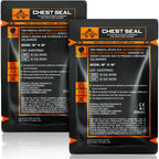 EVERLIT Occlusive Chest Seal Non-Vented Adhesive Dressing for Open Chest Injury and Sucking Chest Wound (2 Count)