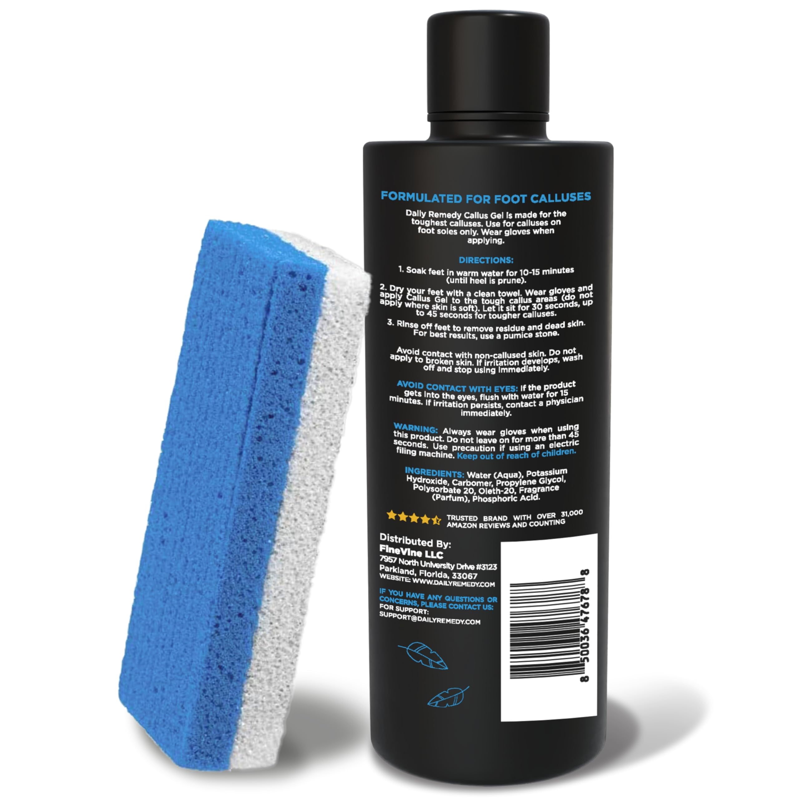 Callus Remover Gel - Professional Foot Callus Removal for Smooth Feet & Cracked Heels - Extra Strength Callus Gel with Pumice St