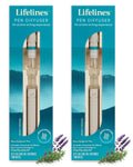 Lifelines Pen Diffuser Set, 2-Pack (Crisp Mountain Air) - 1mm Black Ballpoint Pens with Scented Essential Oil Blends - Aromather