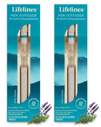 Lifelines Pen Diffuser Set, 2-Pack (Crisp Mountain Air) - 1mm Black Ballpoint Pens with Scented Essential Oil Blends - Aromather