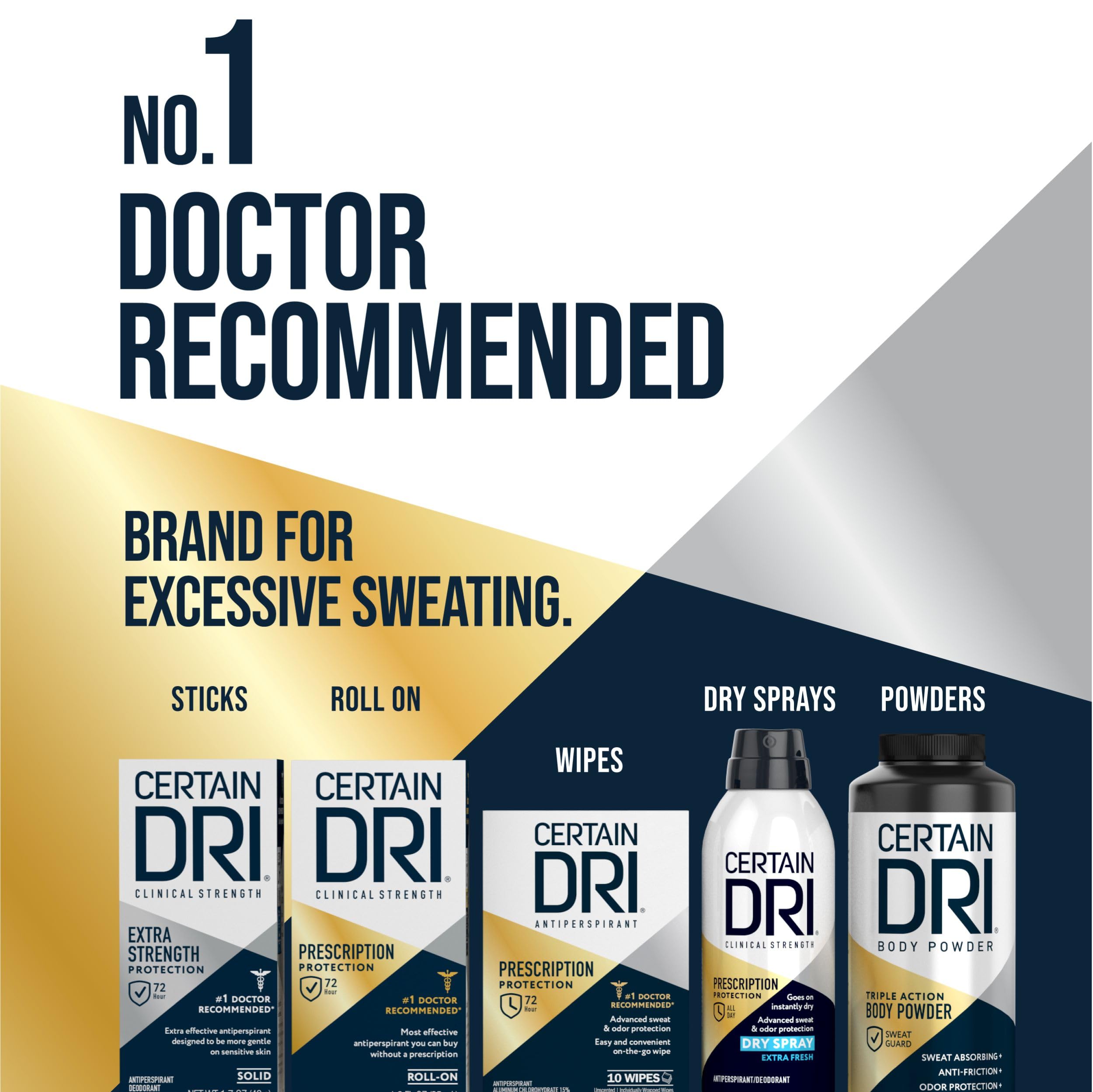 Certain Dri Foot Powder for Men & Women, Maximum Sweat Absorption, Moisture & Odor Control, Itch-Free Shoe Deodorizer, Talc-Free