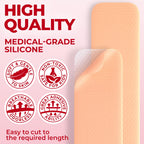 Medical Grade Silicone Scar Sheets - 6pk (7   x1.6   ) - Visible Difference on C-Section Scars - Reusable Silicone Sheets for Sc
