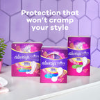 Always Radiant Liners, Unscented, 96 Count,Pack of 4 (Total 384 Count) (Packaging May Vary)