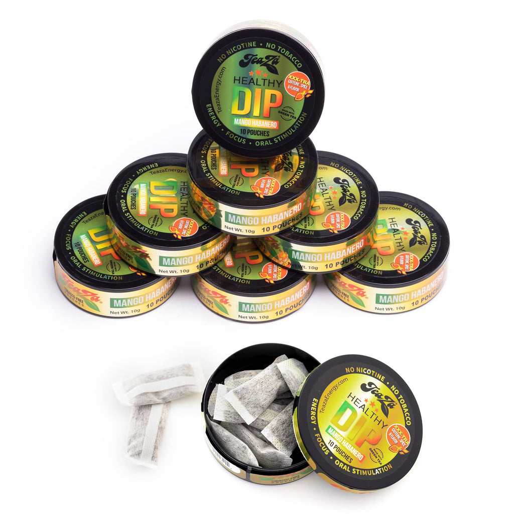 Teaza Energy Pouches Tobacco Alternative Nicotine Free Dip, Smokeless Alternative Snuff Healthy Dip Pouches Tobacco Free Chew, M