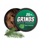 Grinds Coffee Pouches | Tobacco Free, Nicotine Free Healthy Alternative | 6 Cans of Wintergreen | 18 Pouches Per Can | 1 Pouch e