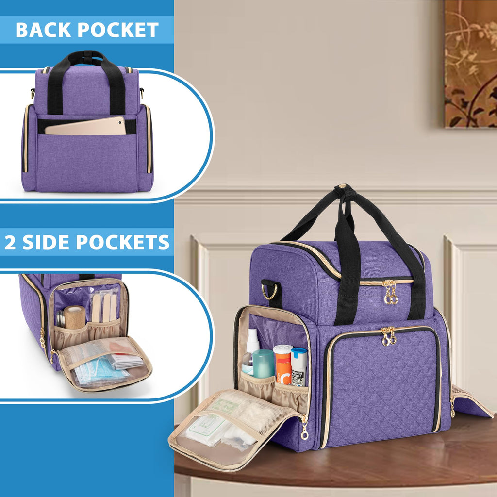 LUXJA Large Medicine Bag with 2 Removable Cases, Medicine Storage Bag with Multiple Storage Sections (Suitable for Travel or Hom