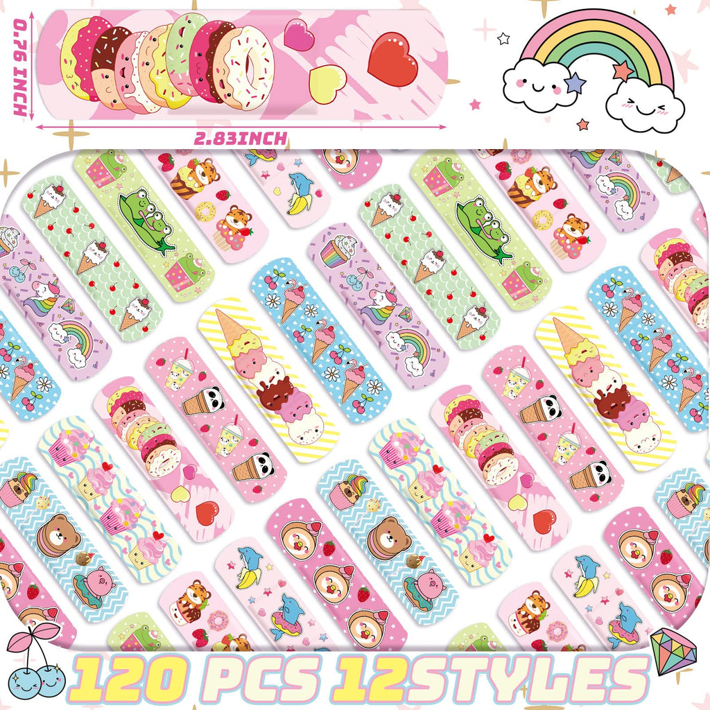Kids Adhesive Bandages Bulk Cute Cartoon Bandages for Kids Waterproof Breathable Protect Scrapes and Cuts for Girls Boys Childre