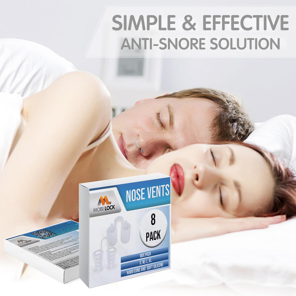 Nose Vent Sinus Relief Dilator (Pack of 8 Various Sizes) - A Simple Solution for Nasal Snorers - Reusable Snoring Device to Enjo