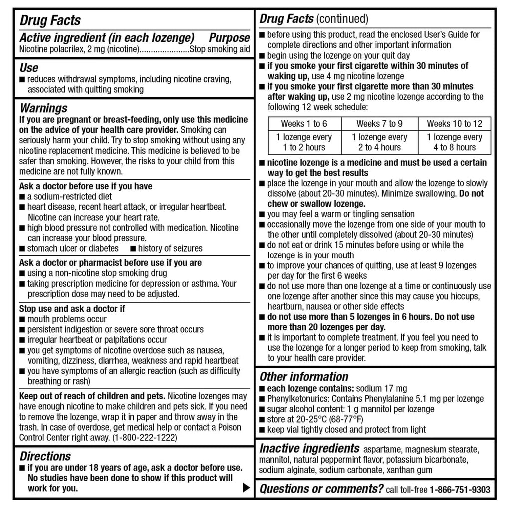Kirkland Signature Quit Lozenges 2mg., 270 Pieces