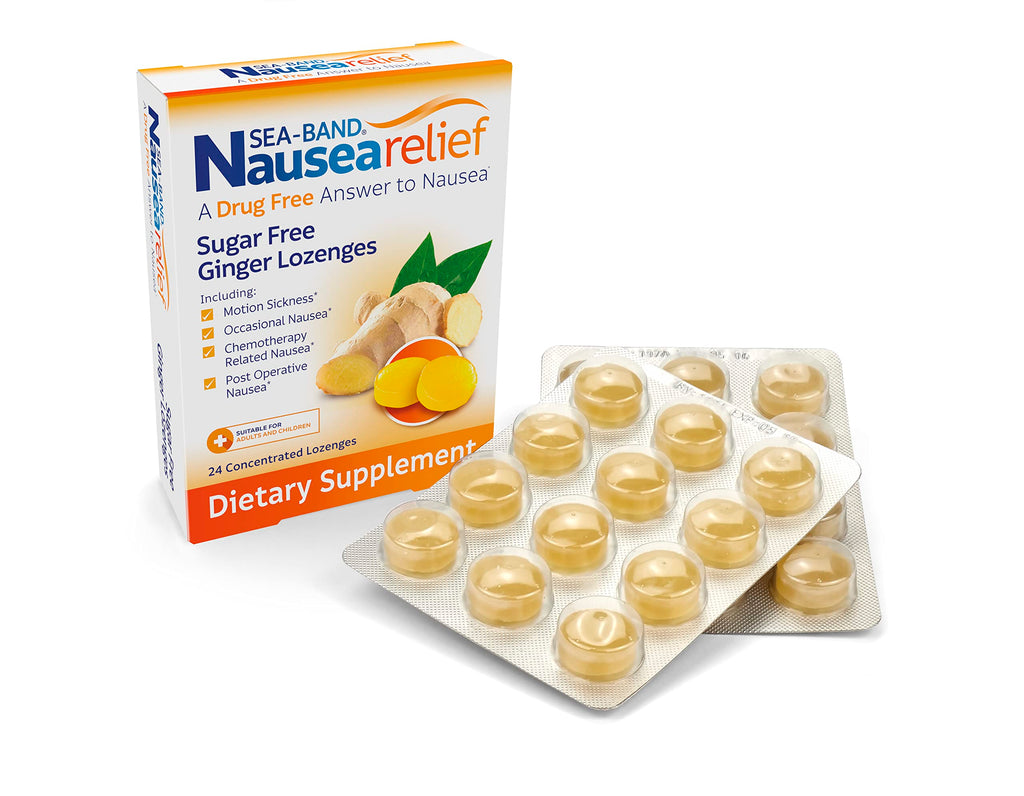 Sea-Band Ginger Lozenges, Drug and Sugar Free, for Motion Sickness and Nausea Relief*