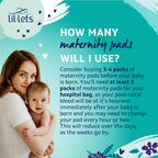Lil-Lets Extra Long Postpartum Maxi Pads with Wings - 30 Pack Bundle for Post-Natal Bleeding & Heavy Flow - Postpartum Essential