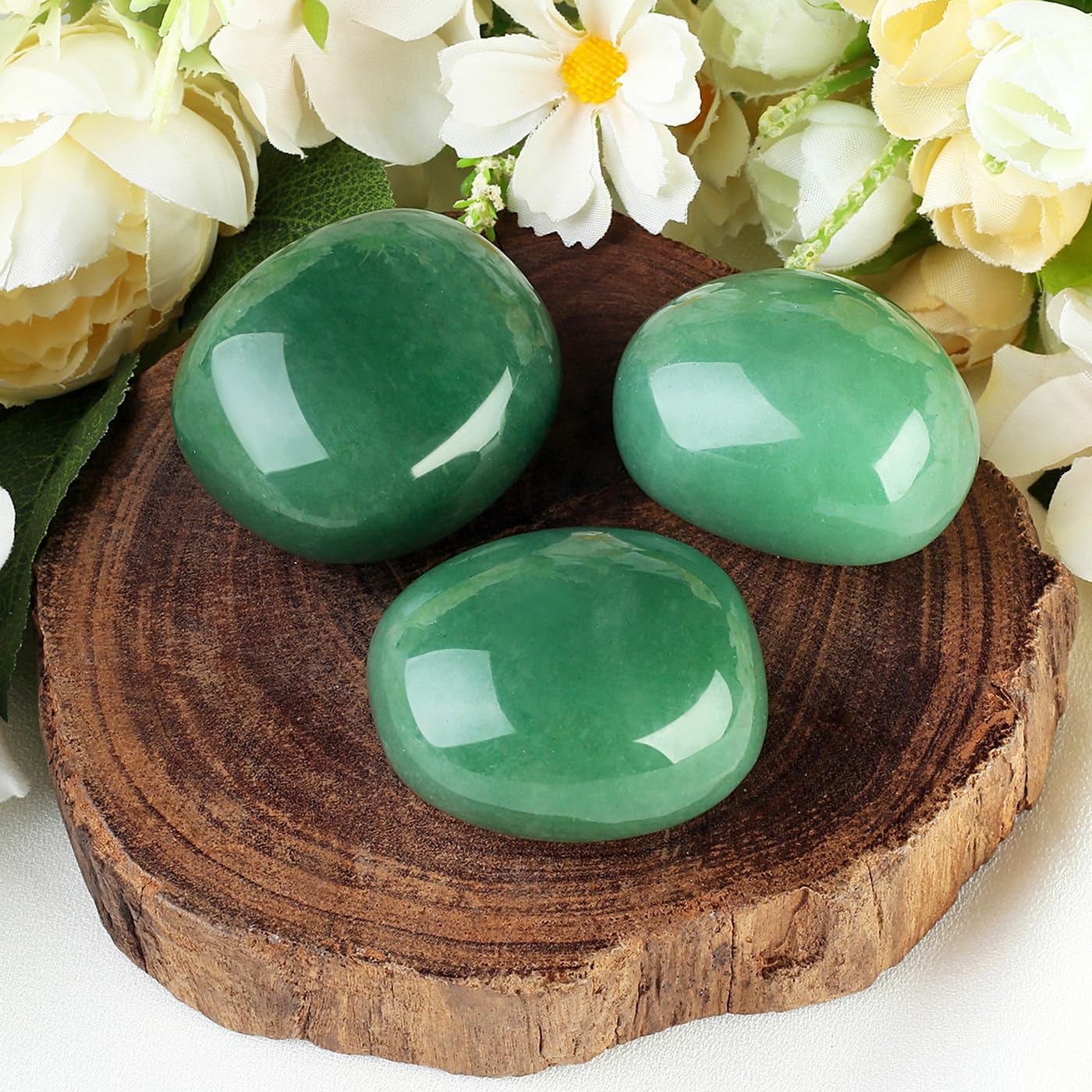 MAIBAOTA 1.6-2.0'' Green Aventurine Crystal Large Aventurine Crystals Reiki Green Crystal Natural Tumbled Polished Stones for En