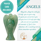 Earth Therapy Original Pocket Guardian Angel with Serenity Prayer Card - Green Aventurine Healing Stone Figurine - Bless Yoursel