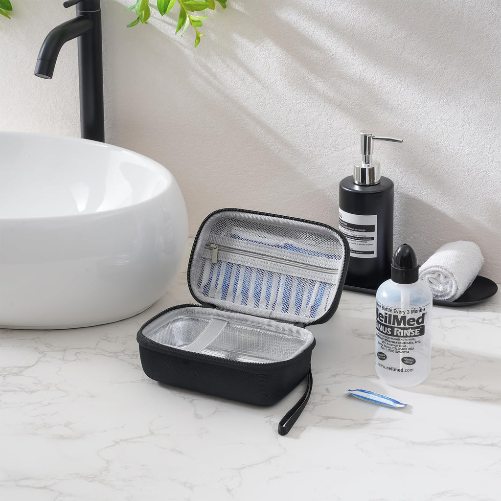 ProCase Travel Case for NeilMed Sinus Rinse Packets, Carrying Bag for Maoever Neti Pot Nasal Rinse, Portable Case for Sinus Rins