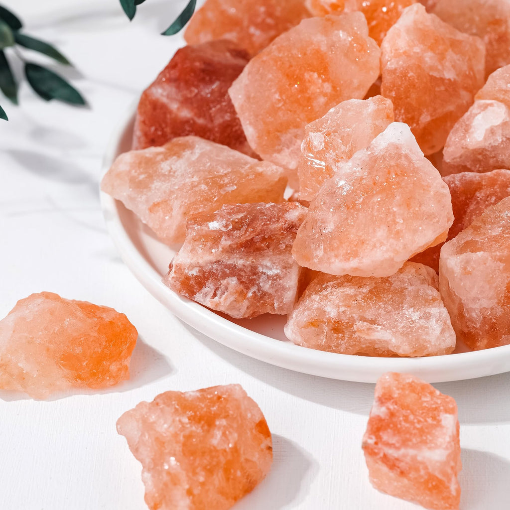 Apengshi Orange Salt Raw Crystals 2PCS Natural Rough Rocks Healing Crystal and Stones DIY Raw Stones Meditation Fountain Garden