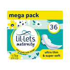 Lil-Lets Maternity Ultra Thin Pads with Wings - 36 Pack Bundle for Post-Natal Bleeding & Lighter Flow - Postpartum Essentials - 