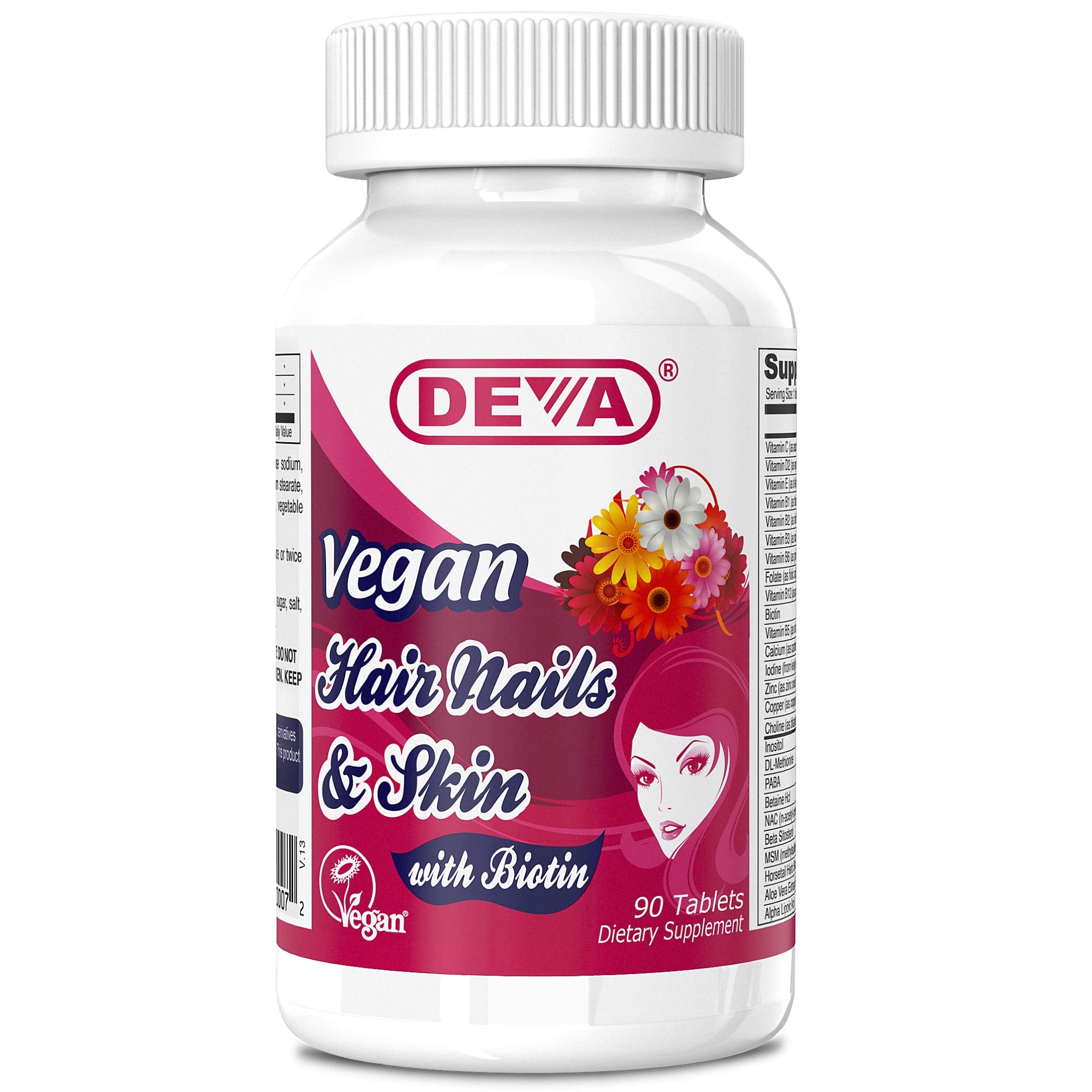 Deva Vegan Vitamins Hair Nails And Skin, 90 Count Packaging May Vary