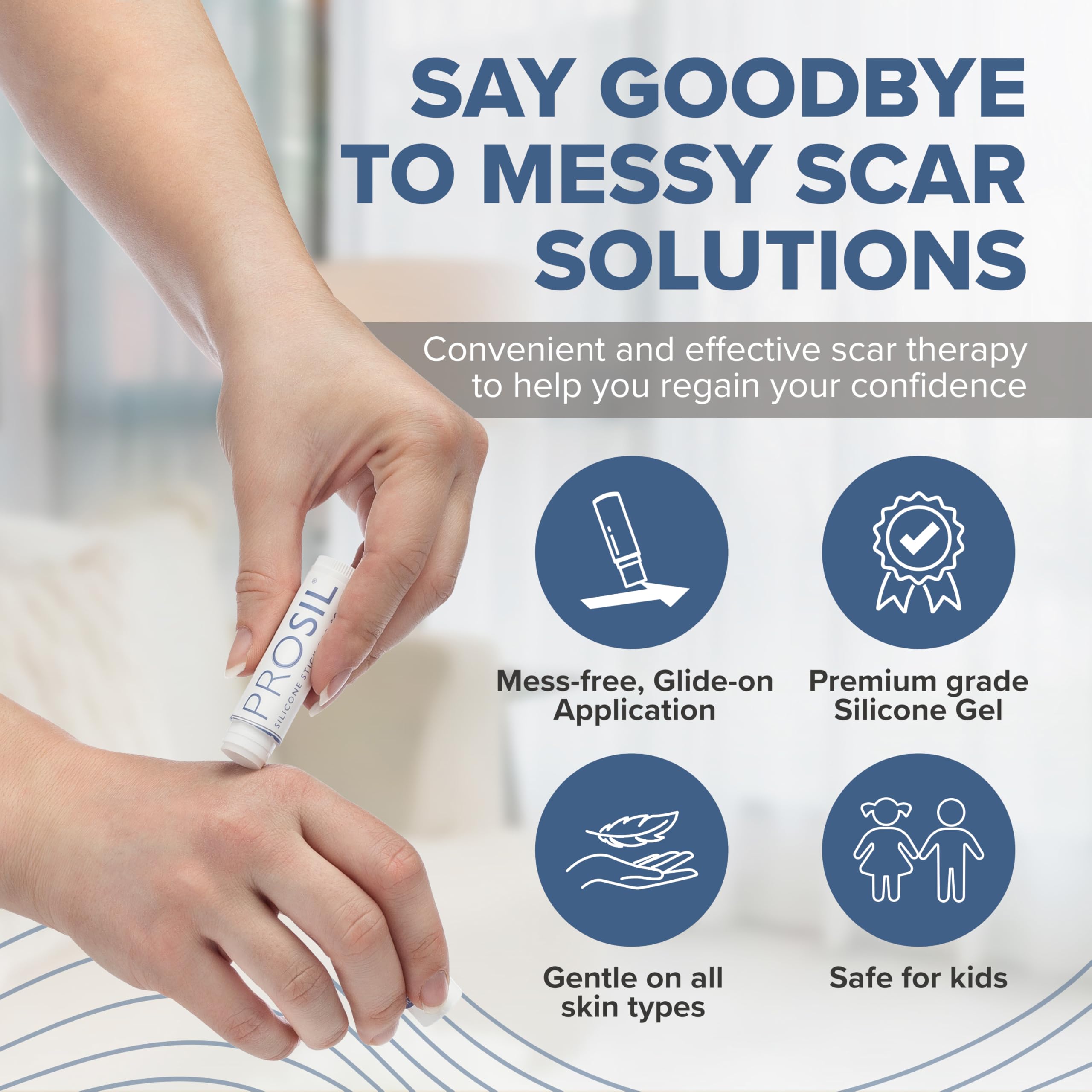 PROSIL Silicone Scar Stick 4.25g - Effective Scar Treatment with Premium-Grade Silicone - Compact, Mess-Free, Glide-on Applicati