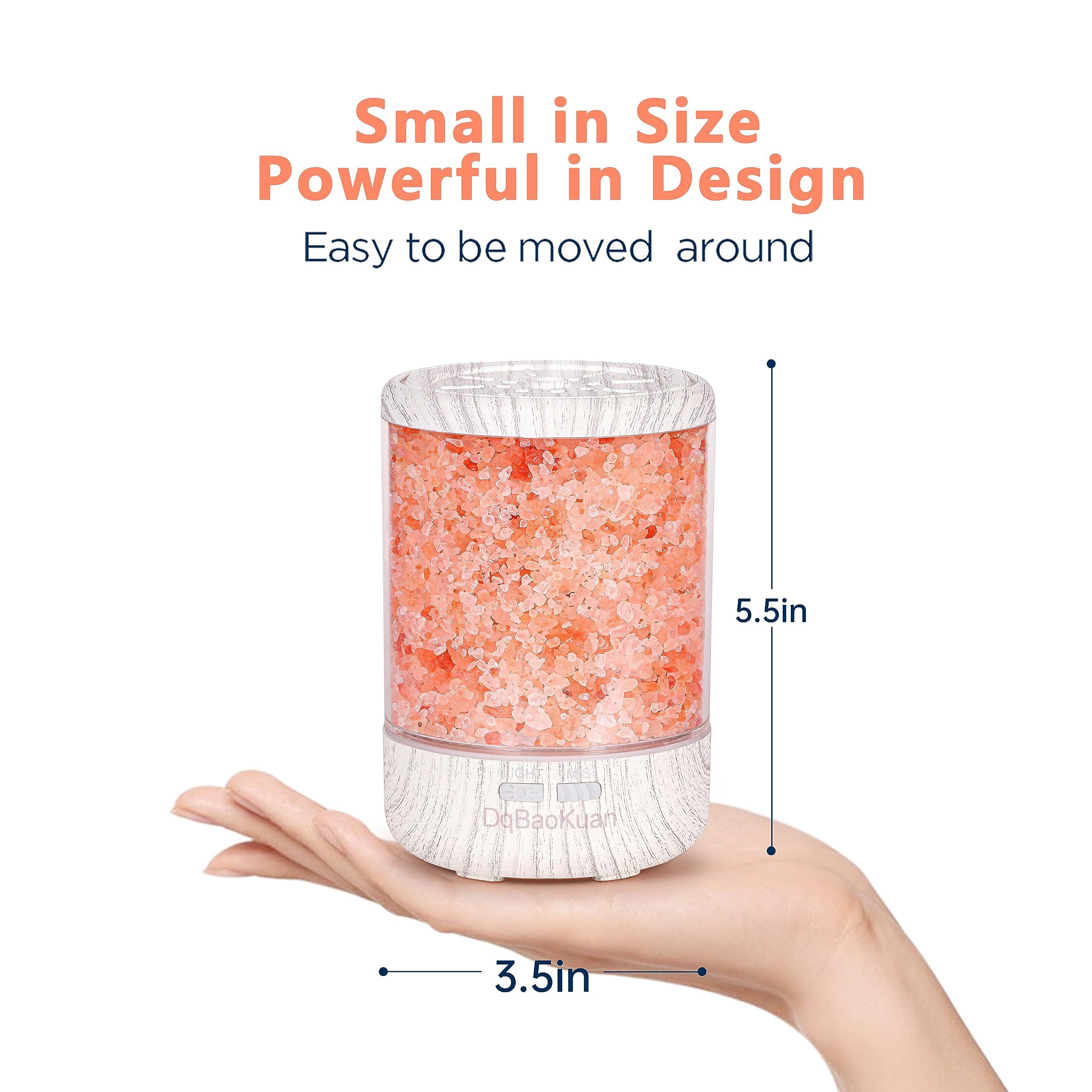 Essential Oil Diffuser, Aromatherapy Diffuser, 100% Natural Himalayan Salt Lamp, Ultrasonic Cool Mist Humidifier 3 in 1 for Smal