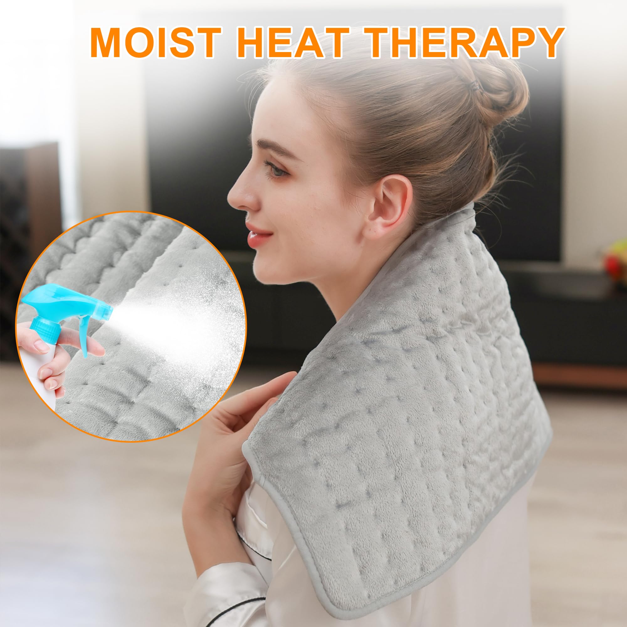 Electric Heating Pads,Heating Pads for Back,Shoulder,Hot Pad for Neck and Arms,Abdomen,Moist Heated Pad for Legs and Knee,Auto S