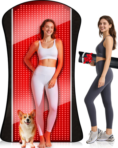 77.6 x 36 Red Light Therapy Mat for Body, 1408 LEDs (660nm& 850nm) Tri-Chip Dual Wavelength Infrared Red Light Blanket Pad, 5 Mo