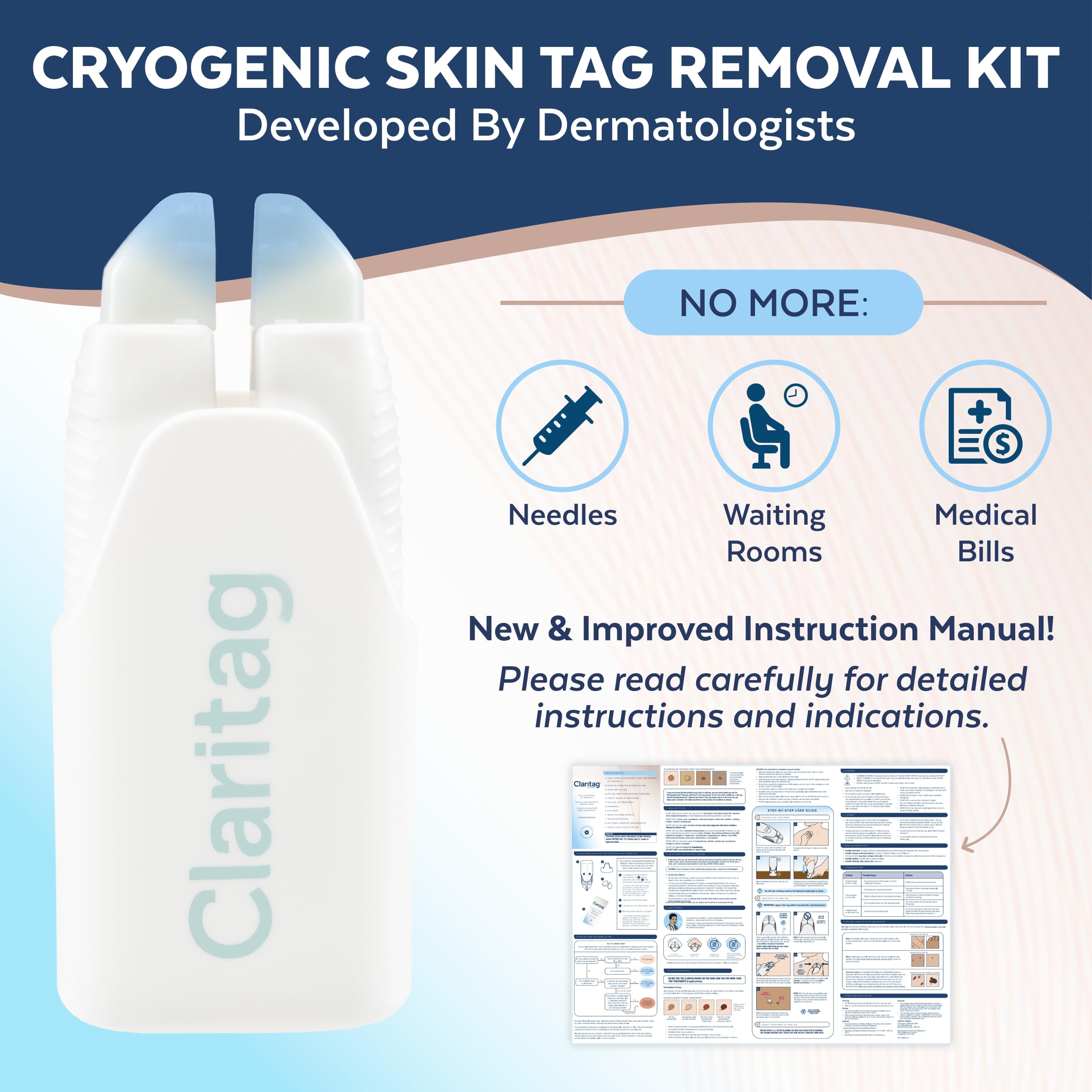 Claritag Advanced Skin Tag Remover - FDA-Cleared Device - Only for Skin Tag Removal - Works in 7-14 Days - Up to 10 Treatment Cy
