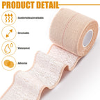 Geiserailie 12 Rolls 2 Inches Elastic Tape Adhesive Elastic Tape Self Adhesive Bandage Wrap Flexible Stretch Bandages for Sports