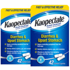 Kaopectate Multi-Symptom Anti-Diarrheal& Upset Stomach Reliever, 42 Caplets (Pack of 2)