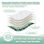 wegreeco Reusable Menstrual Pads - Reusable Sanitary Pads | Reusable Panty Liners | Soft Cloth Menstrual - 6 Pack with 1 Cloth M