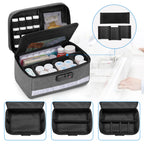 Damero Locking Pill Bottle Organizer with Inner Dividers, Medicine Storage and Organizer Bag Combination Lock for Medicine, Vita