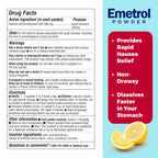 Emetrol Non-Drowsy Nausea Relief Powder Mix - Electrolyte Drink Mix for Rapid Upset Stomach & Nausea Relief, Morning Recovery &