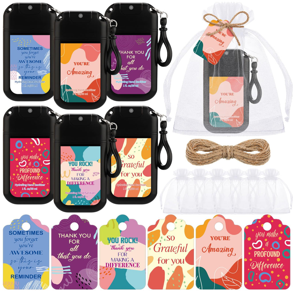 Frienda 24 Set Mini Hand Sanitizer Spray Travel Size Bulk Hand Sanitizer New Years Valentine Gifts with Thank You Card Bag Pocke