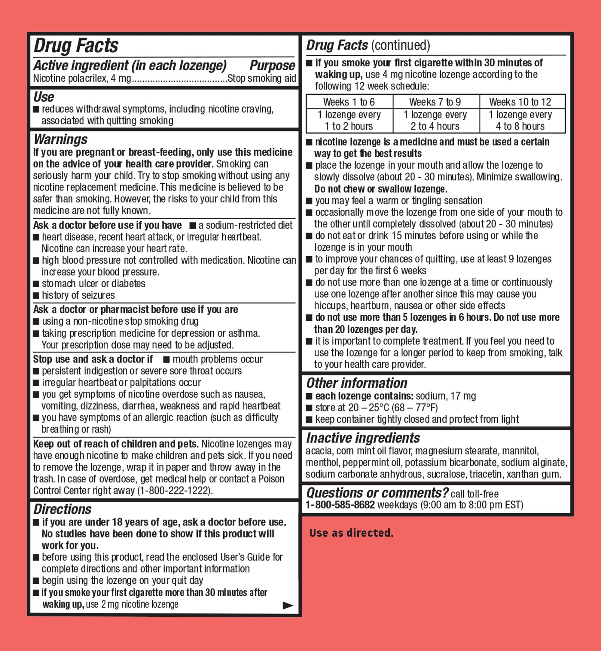 Habitrol Nicotine Lozenges 4 mg Original Flavor -135 Count - Stop Smoking Aid - Reduce Cravings and Withdrawal Symptoms