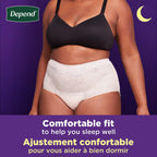 Depend Night Defense Adult Incontinence Underwear for Women, Disposable, Overnight, Extra-Large, Blush, 26 Count (2 Packs of 13)