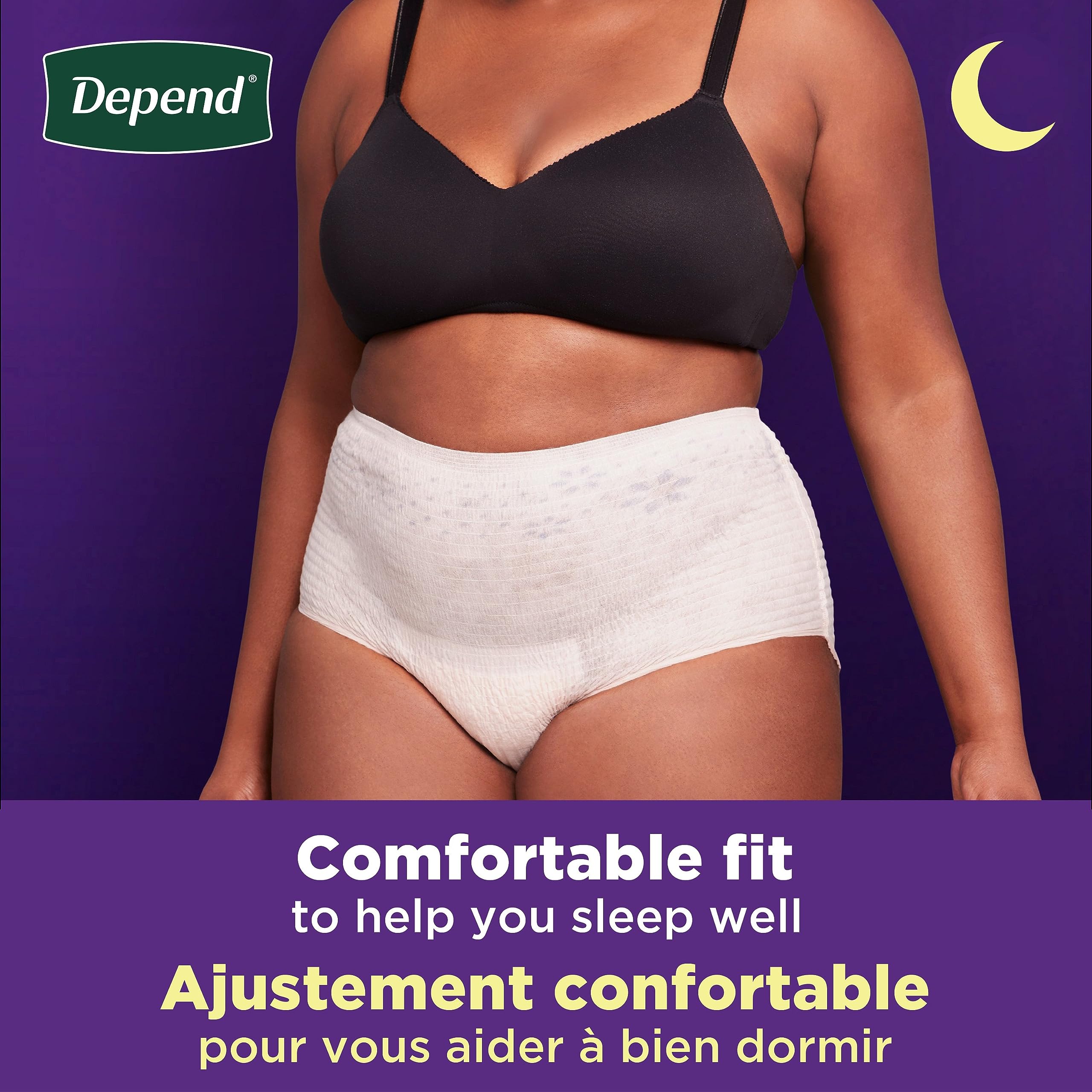 Depend Night Defense Adult Incontinence Underwear for Women, Disposable, Overnight, Extra-Large, Blush, 26 Count (2 Packs of 13)