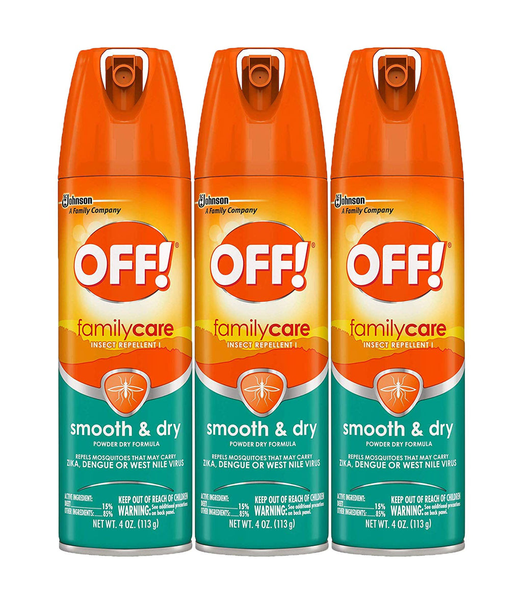 Off! Family Care Smooth & Dry Insect Spray, 4 oz (Pack - 3),White