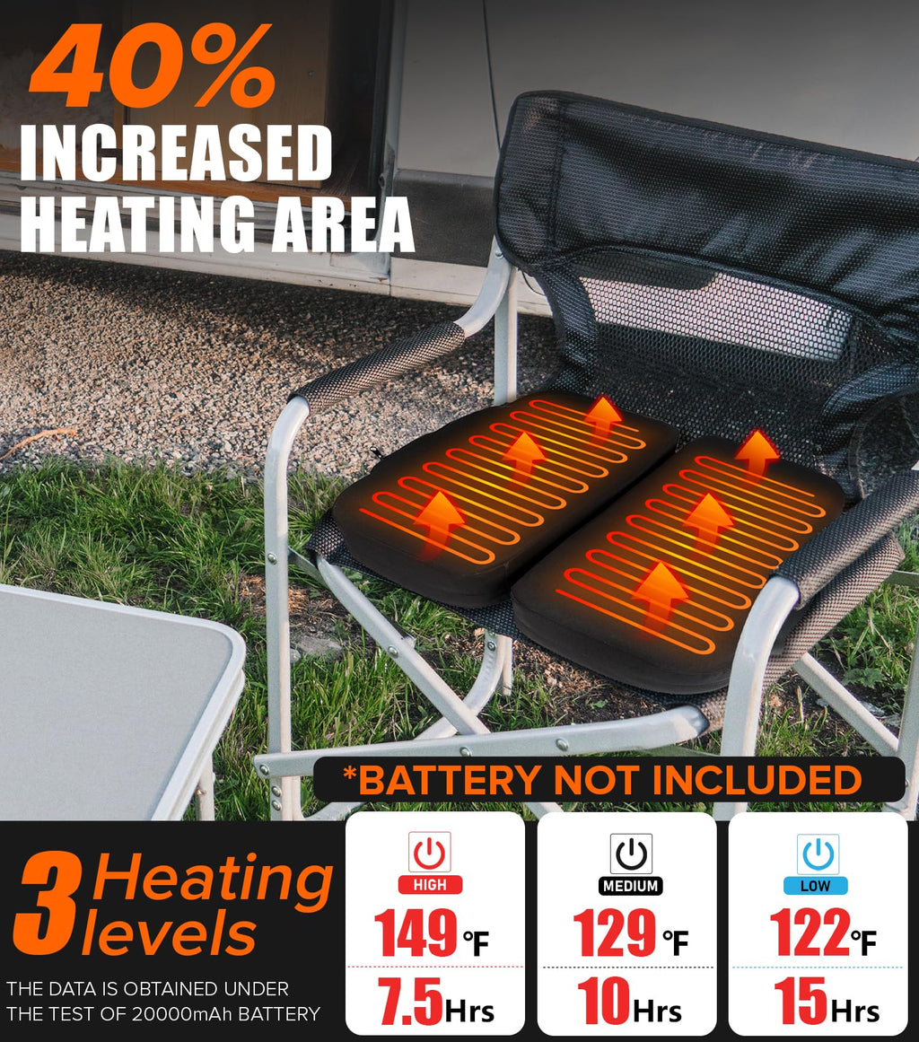 Heated Stadium Seats for Bleachers, Thicken Memory Foam Folding Heated Seat Cushion, Heating Camping Chair Seat Pad Cordless, Se