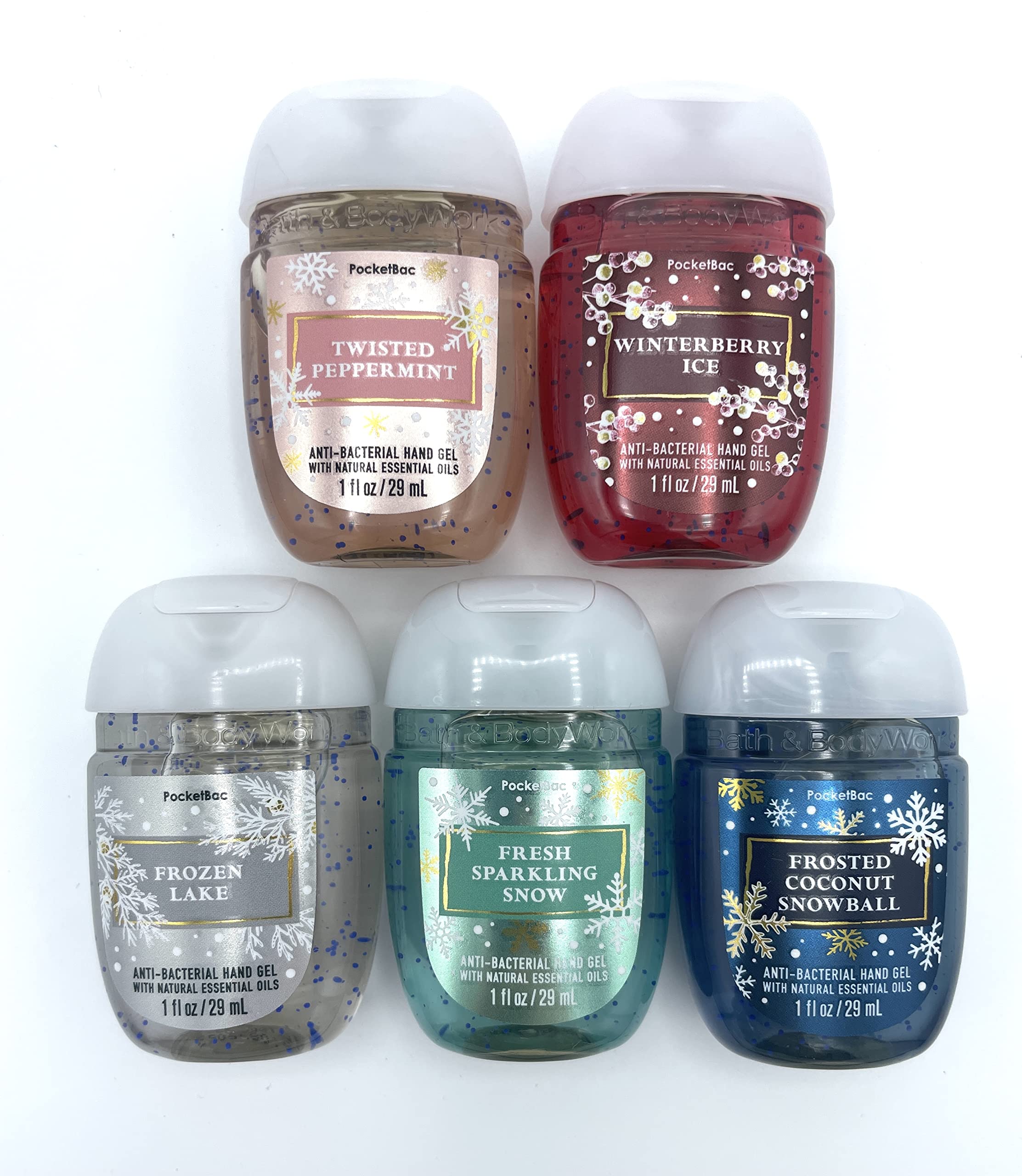 Bath and Body Works Bath & Body Works Pocketbacs Assorted 5-Pack with Holiday Scents (Assorted Holiday Round), 1 Fl Oz (Pack of
