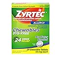 Zyrtec 24 Hour Allergy Relief Berry Chewable Tablets, 10 mg Antihistamine Cetirizine HCl per Tablet, Medicine Relieves Hay Fever