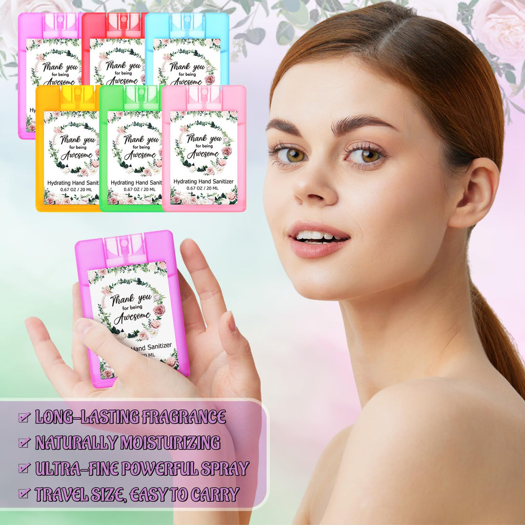 24 Pcs Mist Hand Sanitizer Spray Bulk Scented Travel Size Hydrating Hand Sanitizer Pocket Spray for Christmas Employee Staff App