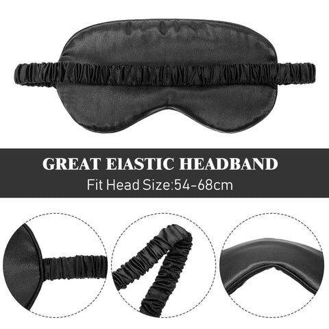 Silk Satin Sleeping Mask Eye Mask Set Include 2 Blindfold Eyeshade Elastic Strap Double Layer Silk Filling Eye Cover 2 Ear Plugs