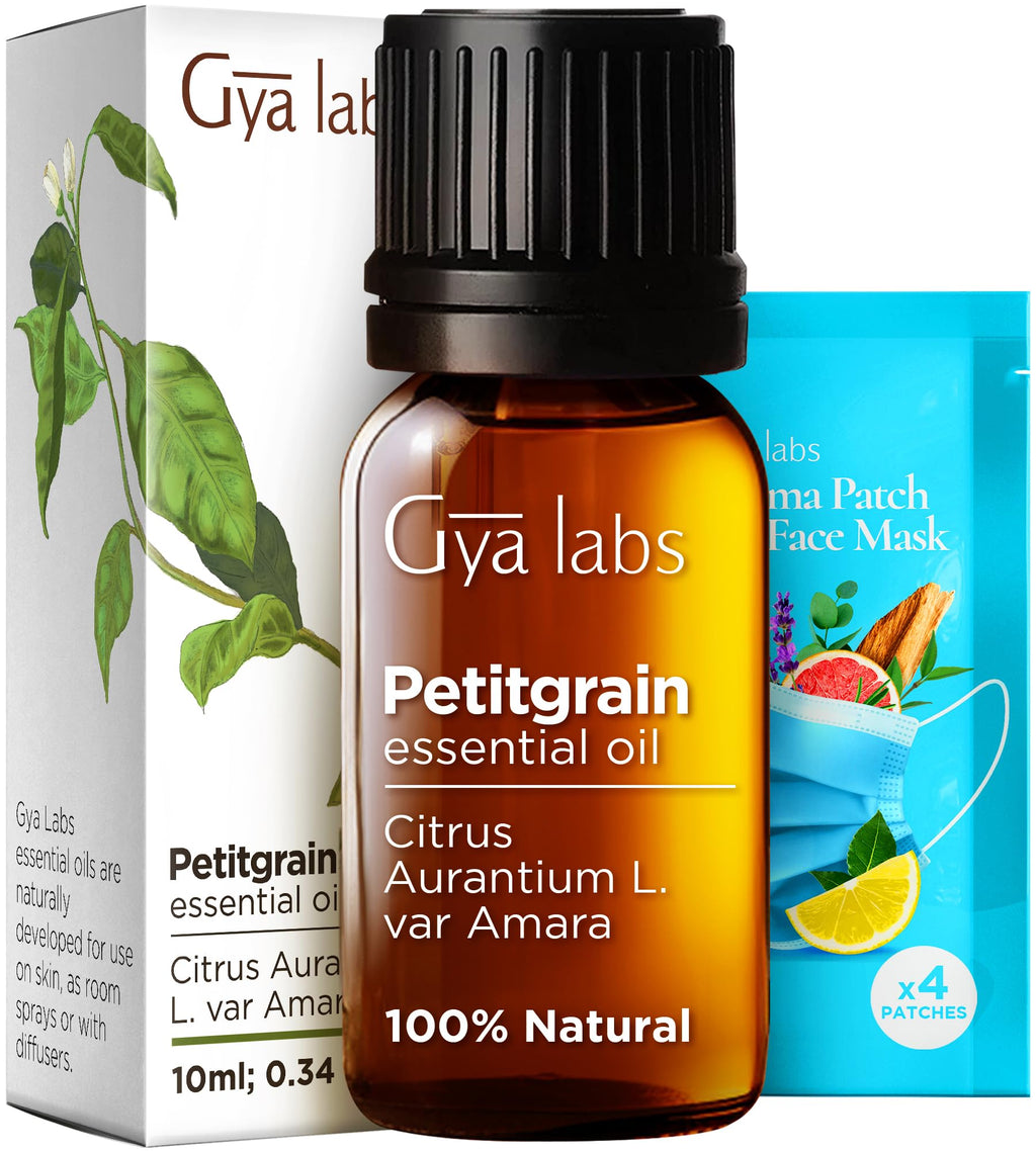 Gya Labs Petitgrain Essential Oil for Skin - 0.34 Fl Oz - 100% Pure Natural Petitgrain Oil for Diffuser, Hair, Aromatherapy, Mas