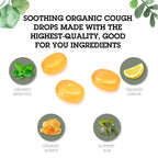 Quantum Health Organic Cough Relief Lozenges, Meyer Lemon & Honey, Natural Menthol Cough Suppressant, Bagged, 18 Ct, Light Yello