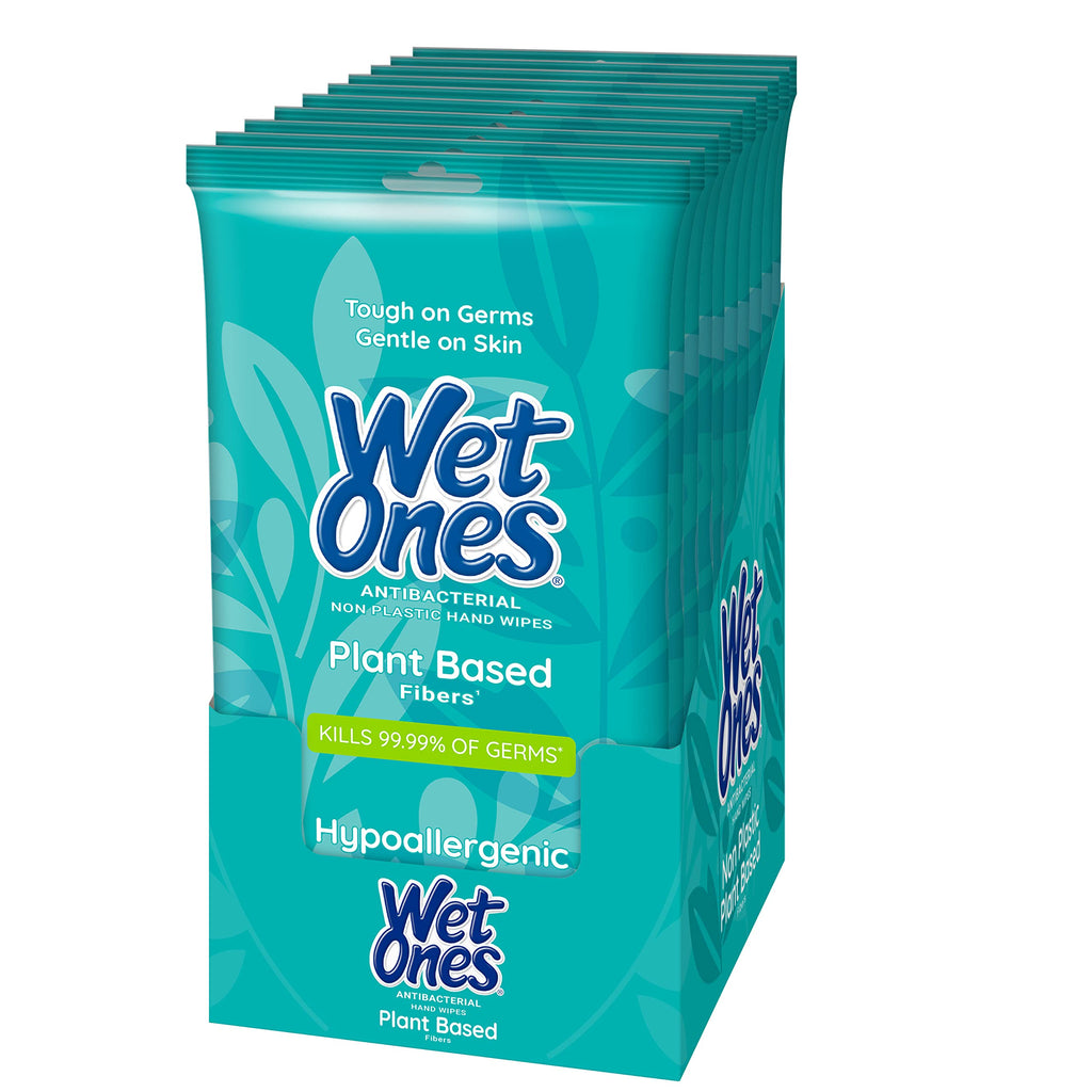 Wet Ones Plant Based Antibacterial Hand Wipes - Travel Wipes, 20 ct. (10 pack)
