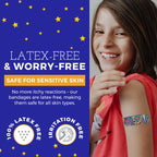 Glitter Bandages for Kids -(100 Count Box) Adhesive Bandage Strips w/Colorful Glitter Design & Latex-Free Individually Wrapped S