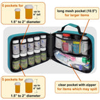 StarPlus2 Large Padded Pill Bottle Organizer, Medicine Bag, Case, Carrier for Medications, Vitamins, and Medical Supplies - Trav